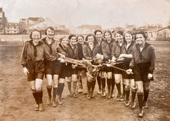 Berlin Sport Club’s (BSC) successful hockey team celebrating a victory, October 1924.