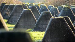 Figure 1. These now unnecessary anti-tank obstacles were part of the Westwall, a National Socialist defense line on the French and German border.
